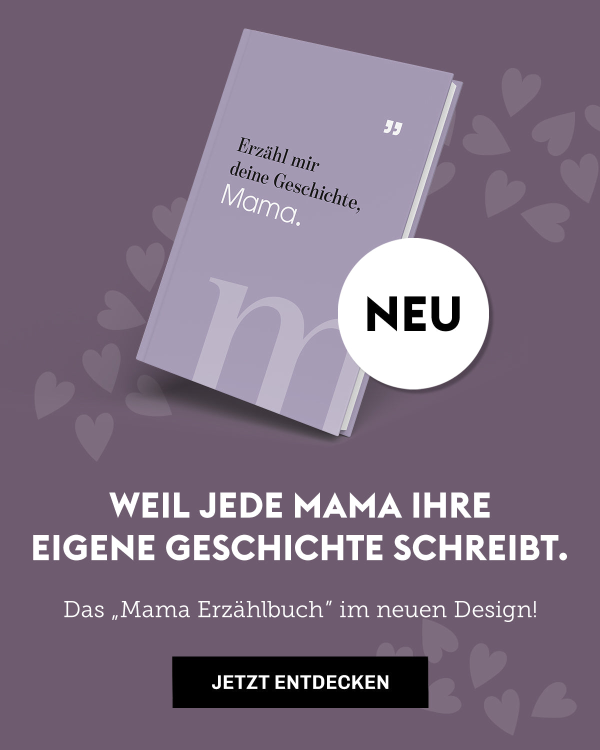 Mama Erzähl Mal Buch im neuen modernen Design Banner