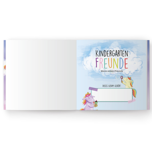Kindergarten Freundebuch Einhorn