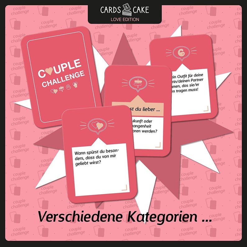 CARDS & CAKE Kartenspiel Couple Challenge - Cupcakes & Kisses