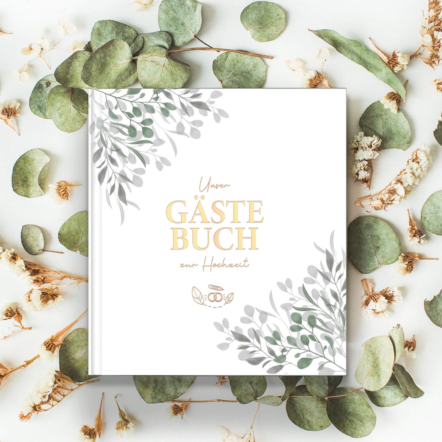 LEAF & GOLD Gästebuch Hochzeit Greenery - Cupcakes & Kisses