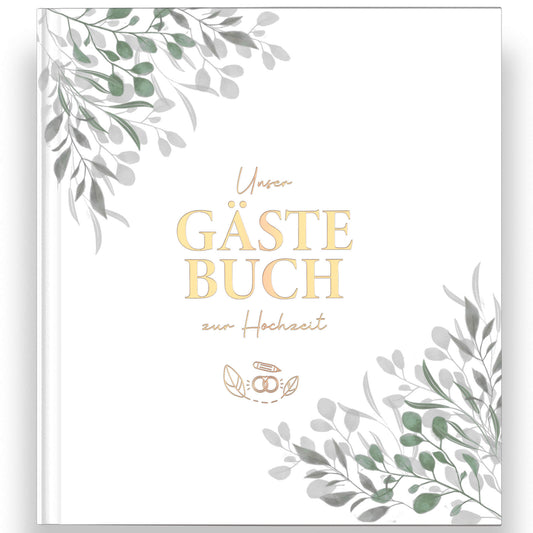 LEAF & GOLD Gästebuch Hochzeit Greenery - Cupcakes & Kisses