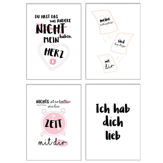 Postkarten Set Liebe - Cupcakes & Kisses